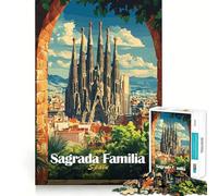 Puzzle da 1000 pezzi della Sagrada Familia di Barcellona per ragazzi, gioco di logica stimolante, momento di relax, bordi trasparenti, regalo creativo (50x75cm)