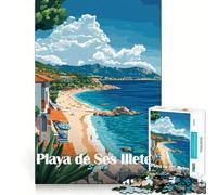 Puzzle da 1000 pezzi della spiaggia di Playa de Ses Illetes per adulti, rompicapo rilassante, con immagini da assemblare, ideale come desiderio di Babbo Natale (38x52cm)