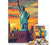 Puzzle da 1000 pezzi della Statua della Libertà al tramonto gioco rompicapo difficile e stimolante regalo di compleanno regalo 38x26cm