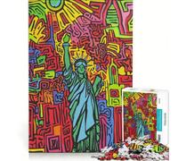 Puzzle da 1000 pezzi della Statua della Libertà in stile Pop Art gioco rompicapo difficile e stimolante regalo di compleanno regalo 38x52cm
