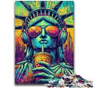 Puzzle da 1000 pezzi della Statua della Libertà in stile Pop Art per adulti e adolescenti, gioco stimolante e interazione tra genitori e figli, 50x75cm