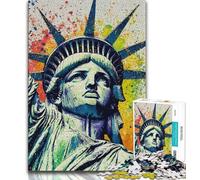 Puzzle da 1000 pezzi della Statua della Libertà per adolescenti e adulti, sfida difficile antistress, migliora l'amore tra coppie, 38x26cm