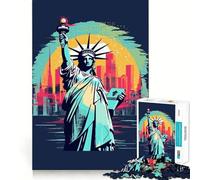 Puzzle da 1000 pezzi della Statua della Libertà per adolescenti, gioco per l'esercizio mentale, relax, design, assemblaggio, lista dei desideri di Babbo Natale 38x26cm