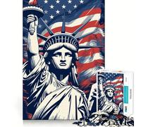Puzzle da 1000 pezzi della Statua della Libertà USA per adulti, ideale per rafforzare la memoria, favorire la calma e la tranquillità, con bordi netti Oggetto da collezione 38x26cm