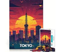 Puzzle da 1000 pezzi della Torre del Tramonto di Tokyo per adolescenti, stimola la memoria, rilassante e divertente, con un design accattivante e una piacevole sorpresa 50x75cm