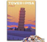 Puzzle da 1000 pezzi della Torre di Pisa per adolescenti, giochi educativi fai da te con poster abbinato e foglio di quiz per età 14+ 2000 pezzi (70x100cm)