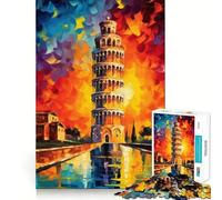 Puzzle da 1000 pezzi della Torre di Pisa per adulti, gioco di logica, divertimento in casa, bordi precisi, oggetto da collezione 38x26cm