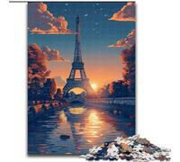 Puzzle da 1000 pezzi della Torre Eiffel al tramonto per adolescenti, regali, giochi educativi classici, splendida decorazione (26x38cm)