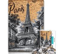 Puzzle da 1000 pezzi della Torre Eiffel d'epoca, 1000 pezzi per adolescenti, ideale come regalo per tutta la famiglia, adatto per bambini di età compresa tra 26x38cm e 14 anni