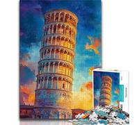 Puzzle da 1000 pezzi della Torre pendente di Pisa al tramonto per adulti e ragazzi giocattolo educativo ideale come regalo per tutta la famiglia (26x38cm)