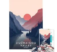 Puzzle da 1000 pezzi della valle di Jiuzhaigou Cina Gioco educativo stimolante giocattolo regalo per donne uomini e famiglie (dimensioni 38x26cm)