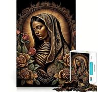 Puzzle da 1000 pezzi della Vergine di Guadalupe per ragazzi, gioco di logica e divertimento rilassante con bordi lisci, regalo creativo 38x52cm