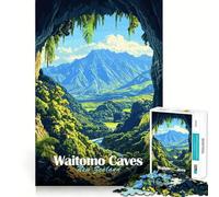 Puzzle da 1000 pezzi delle Grotte di Waitomo,Nuova Zelanda,per adulti,gioco di memoria,incastro perfetto,senza spazi vuoti,attività rilassante per la pausa mentale (50x75cm)