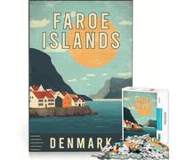 Puzzle da 1000 pezzi delle Isole Faroe in Danimarca, gioco educativo, decorazione perfetta, compleanno e Natale 38x26cm