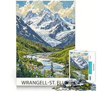 Puzzle da 1000 pezzi delle Montagne Wrangell-St Elias per adulti,gioco di potenziamento mentale,taglio laser per un incastro perfetto,divertimento in famiglia,attività serale (50x75cm)