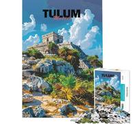 Puzzle da 1000 pezzi delle rovine di Tulum Messico Puzzle per adulti giochi per famiglie divertimento assicurato compleanno e Natale (dimensioni 50x75cm)