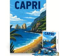 Puzzle da 1000 pezzi dell'isola di Capri, Italia, per adulti, ideale per allenamento mentale, relax e svago, con taglio laser, regalo di Natale unico (50x75cm)