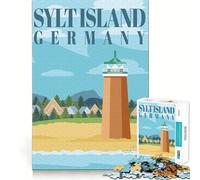 Puzzle da 1000 pezzi dell'isola di Sylt, Germania, per ragazzi, gioco di logica, passatempo per la casa, taglio preciso, regalo per le festività 38x52cm