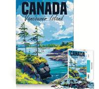 Puzzle da 1000 pezzi dell'isola di Vancouver,Canada,gioco creativo per lo sviluppo delle abilità,incastro perfetto,nessun pezzo si stacca,attività per rafforzare i legami familiari (50x75cm)