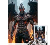 Puzzle da 1000 pezzi Demone alato in una terra desolata urbana Giocattoli antistress Regalo per compleanni Gioco educativo con poster abbinato e foglio di quiz Dimensioni 50x75cm