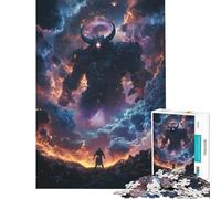 Puzzle da 1000 pezzi Demone gigante contro eroe nello spazio galattico Sfida impegnativa da completare Decorazione perfetta Gioco rompicapo per ragazzi dai 14 anni in su 50x75cm