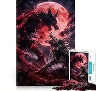 Puzzle da 1000 pezzi Demone Lupo Bianco e Nero Taglio Preciso Gioco Divertente per Pensare Divertente Tempo Lento Arte di Natale per la Casa (38x52cm)