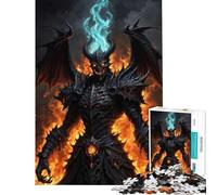 Puzzle da 1000 pezzi "Demone tra fiamme nere" - Divertimento a casa decorazione murale gioco pratico per ragazzi dai 14 anni in su (50x75cm)