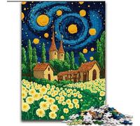 Puzzle da 1000 pezzi "Dente di leone sotto il cielo notturno" Puzzle da 1000 pezzi, rompicapo stimolante per adolescenti, perfetto come decorazione per la casa o come regalo (dimensioni 26x38cm)