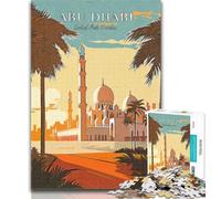 Puzzle da 1000 pezzi di Abu Dhabi Travel per adulti, ideale come regalo per tutta la famiglia, adatto per 14 persone, 26x38cm