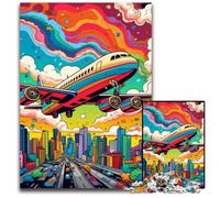 Puzzle da 1000 pezzi di aerei colorati per adulti, ideale per gli innamorati, perfetto come regalo di Natale, Capodanno e San Valentino, 50x75CM/19,68x29,52 pollici.