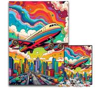Puzzle da 1000 pezzi di aerei colorati per adulti, in cartone, rilassante e divertente, perfetto regalo di Natale e decorazione per la casa, 26X38CM/10,23x14,96 pollici.