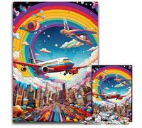Puzzle da 1000 pezzi di aerei colorati per adulti, puzzle impossibili per adulti, feste e decorazioni per la casa, 26X38CM/10,23x14,96 pollici.
