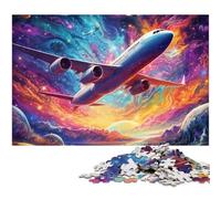 Puzzle da 1000 pezzi di aerei di linea da colorare per adulti, in cartone, ideale come decorazione fai da te e come regalo rompicapo, 26X38CM/10,23x14,96 pollici.