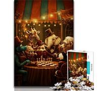 Puzzle da 1000 pezzi di animali da circo per adolescenti e adulti, aiuta il cervello a esercitare i giocattoli avvincenti per coltivare la pazienza, adatto alle coppie, 38x26cm