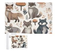Puzzle da 1000 pezzi di animali del procione del bosco puzzle personalizzato in legno per adulti foto puzzle arte appeso alla parete decorazione per compleanno, matrimonio, San Valentino, anniversario