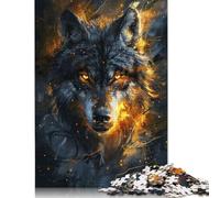 Puzzle da 1000 pezzi di animali maestosi lupi per adulti, puzzle di carta, regali di Halloween, puzzle per adulti, gioco educativo, sfida giocattolo, 1000 pezzi (75x50 cm)