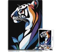 Puzzle da 1000 pezzi di arte astratta della tigre bianca per adulti, gioco di abilità cognitive interattivo, idea regalo unica e memorabile, dimensioni 50x75cm