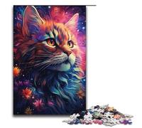Puzzle da 1000 pezzi di arte colorata di Cosmic Cats gioco di puzzle per adulti adatto a coppie e adolescenti dai 14 anni in su 1000 pezzi (38x26 cm)