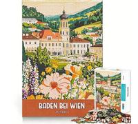 Puzzle da 1000 pezzi di Baden-Bei-Wien,Austria,poster di viaggio,bordo fine,puzzle logico,gioco di logica,svago,tempo libero,regalo di compleanno (38x26cm)