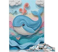 Puzzle da 1000 pezzi di balene digitali su carta tagliata. Puzzle in legno per adulti. Giocattoli educativi, Giochi per famiglie. 1000 pezzi (75 x 50 cm).