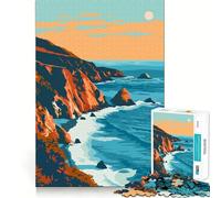 Puzzle da 1000 pezzi di Big Sur,California,con soggetto artistico,gioco di precisione e cognitivo,ideale per il tempo libero e come regalo di Natale (38x26cm)