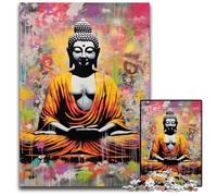 Puzzle da 1000 pezzi di Buddha colorato per adulti, puzzle in legno rilassante, intrattenimento, regalo di Natale perfetto e decorazione per la casa 50x75CM/19,68x29,52 pollici