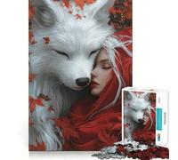 Puzzle da 1000 pezzi di Cappuccetto Rosso e Lupo Bianco per adulti, ideale per migliorare la memoria, calmare la mente, assemblare e creare un'attività creativa (38x52cm)