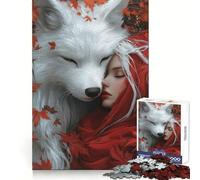Puzzle da 1000 pezzi di Cappuccetto Rosso e Lupo Bianco per adulti, ideale per migliorare la memoria, calmare la mente, assemblare e creare un'attività creativa (38x52cm)
