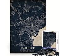 Puzzle da 1000 pezzi di Cardiff, Regno Unito, per adolescenti, ideale per stimolare la concentrazione e il relax, con incastri a pressione Regalo perfetto (38x26cm)
