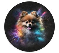 Puzzle da 1000 pezzi di carta rotonda con tema fantasy Pomerania, rompicapo impegnativo per adolescenti, perfetto come decorazione per la casa o come regalo (67,5x67,5 cm)
