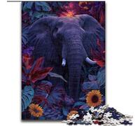 Puzzle da 1000 pezzi di cartone a forma di girasole e elefante per adulti, perfetti per decorare casa e ufficio, feste, compleanni e regali di Natale (dimensioni 26x38cm)