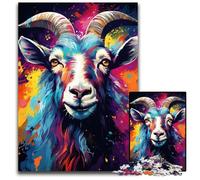 Puzzle da 1000 pezzi di cartone colorato e bizzarro raffigurante una capra, regalo perfetto per compleanni, feste e Natale, 26X38CM/10,23x14,96 pollici.