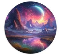 Puzzle da 1000 pezzi di cartone rotondo a forma di pianeta colorato per adolescenti e famiglie, perfetto come decorazione fai da te e come sfida per stimolare la mente (dimensioni 67,5x67,5 cm)