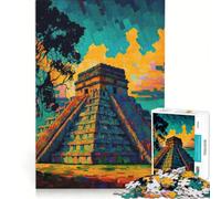 Puzzle da 1000 pezzi di Chichen Itza, gioco rompicapo, decorazione per la casa, con pezzi di forma casuale completamente ad incastro 38x52cm